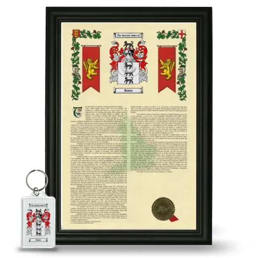 Keats Framed Armorial History and Keychain - Black