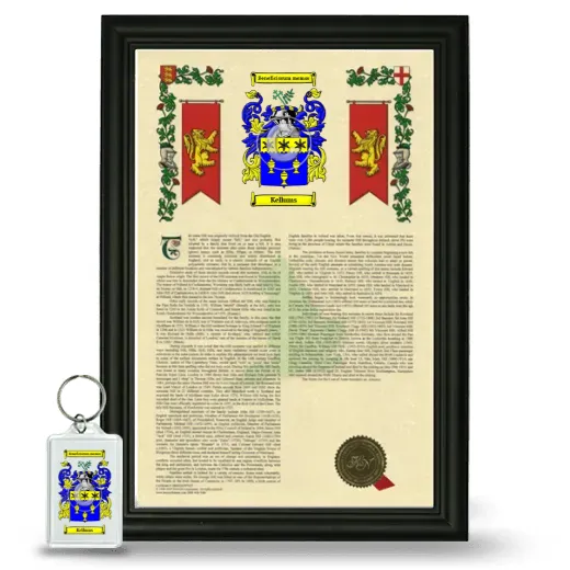 Kellums Framed Armorial History and Keychain - Black