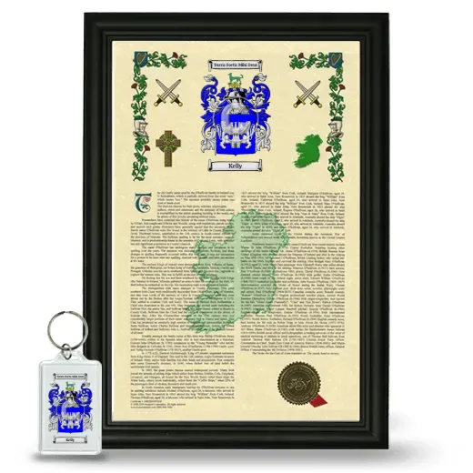 Kelly Framed Armorial History and Keychain - Black