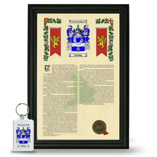 Kenning Framed Armorial History and Keychain - Black