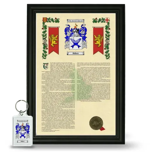 Kidney Framed Armorial History and Keychain - Black