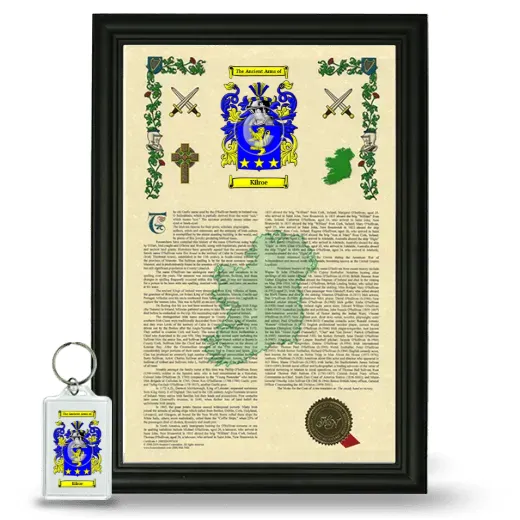 Kilroe Framed Armorial History and Keychain - Black