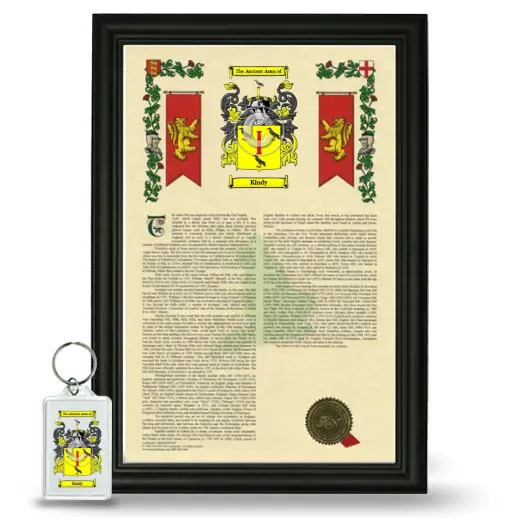 Kindy Framed Armorial History and Keychain - Black