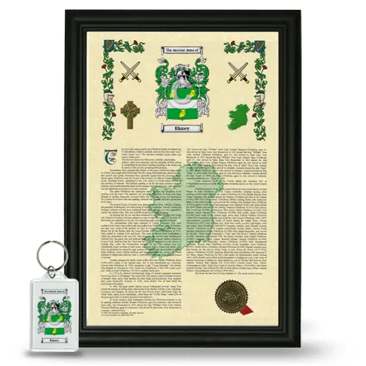 Kinney Framed Armorial History and Keychain - Black
