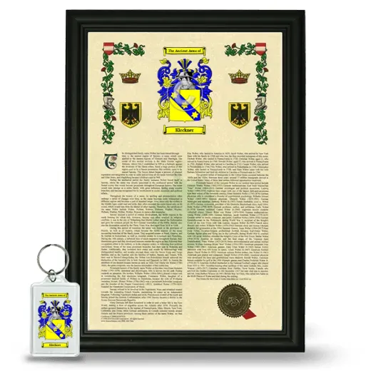 Kleckner Framed Armorial History and Keychain - Black
