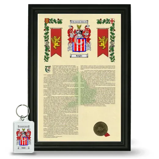 Knight Framed Armorial History and Keychain - Black