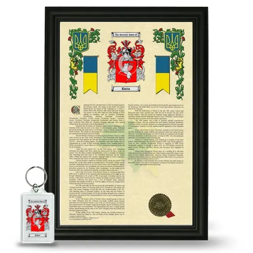 Kosta Framed Armorial History and Keychain - Black