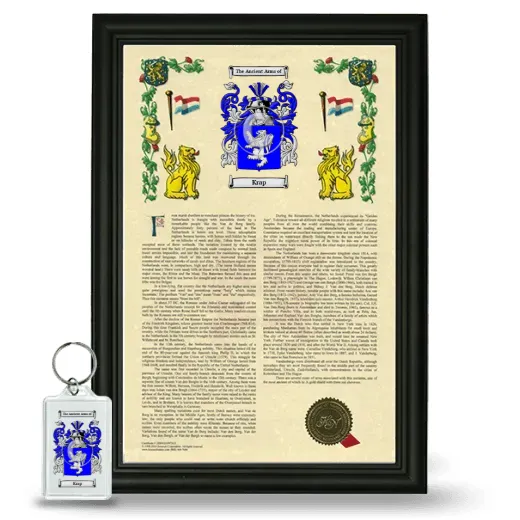 Krap Framed Armorial History and Keychain - Black