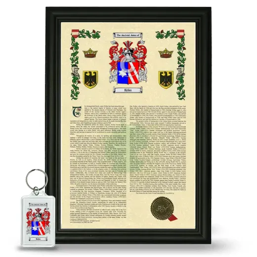 Kriss Framed Armorial History and Keychain - Black