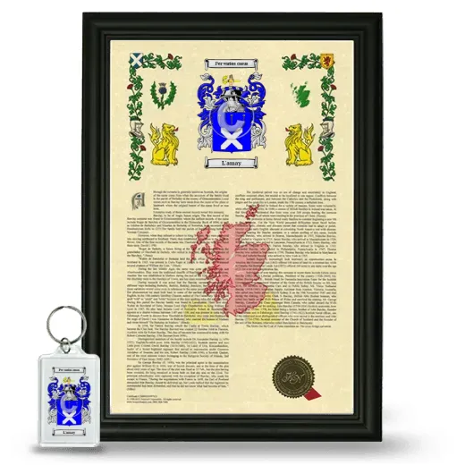 L'amay Framed Armorial History and Keychain - Black