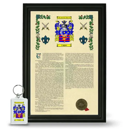 L'ugues Framed Armorial History and Keychain - Black