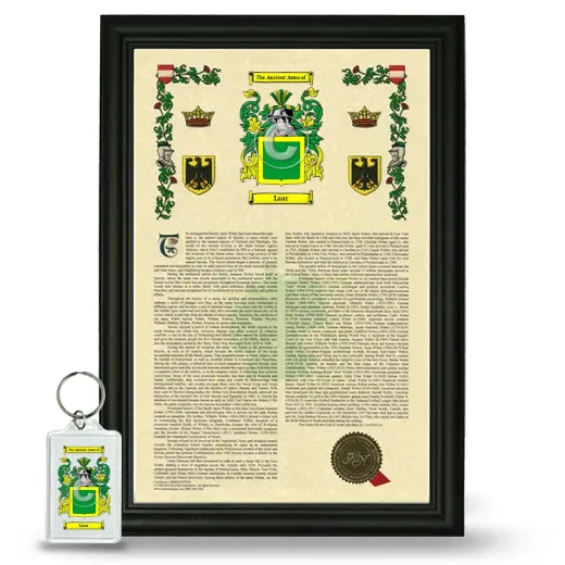Laar Framed Armorial History and Keychain - Black