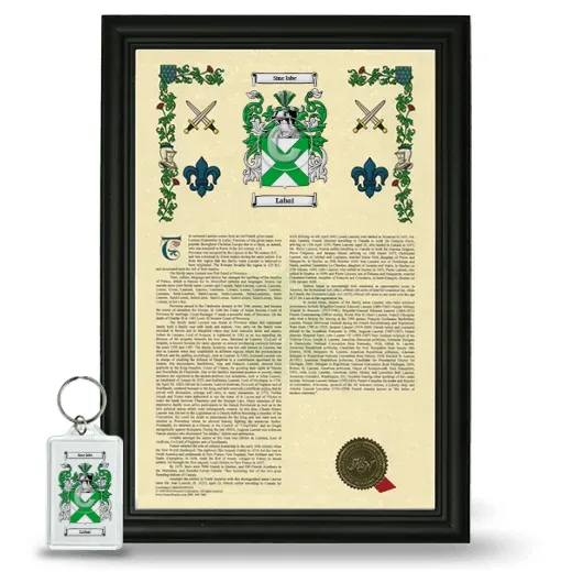 Labai Framed Armorial History and Keychain - Black