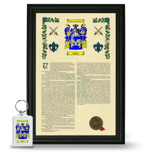 Labese Framed Armorial History and Keychain - Black
