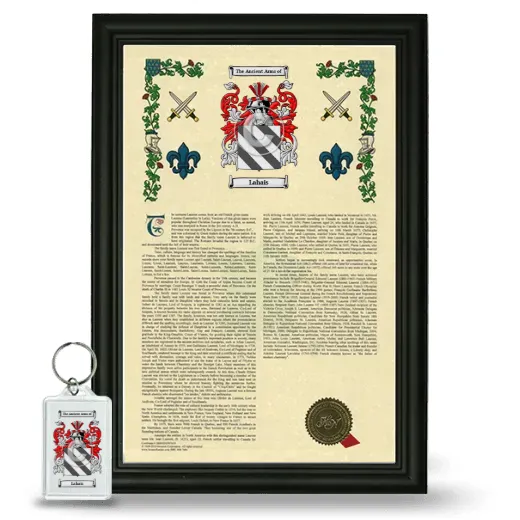 Lahais Framed Armorial History and Keychain - Black