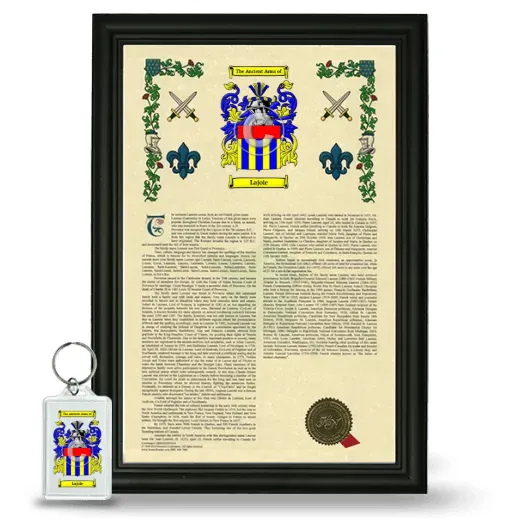 Lajoie Framed Armorial History and Keychain - Black