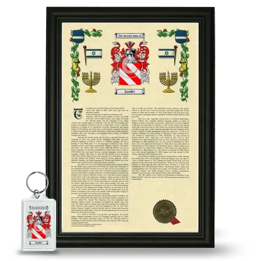 Lander Framed Armorial History and Keychain - Black
