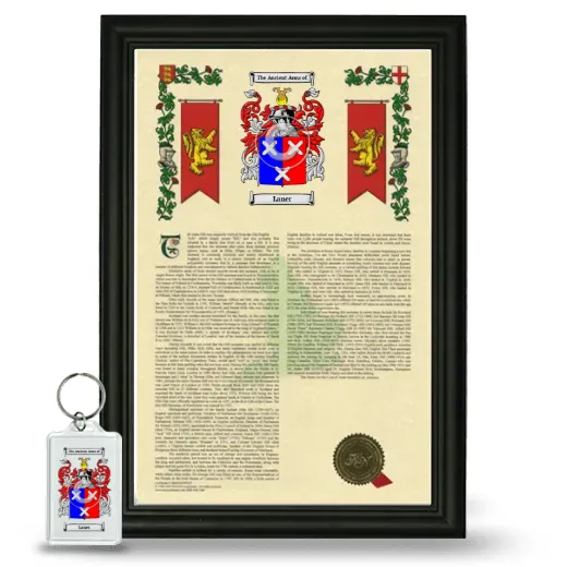 Laner Framed Armorial History and Keychain - Black
