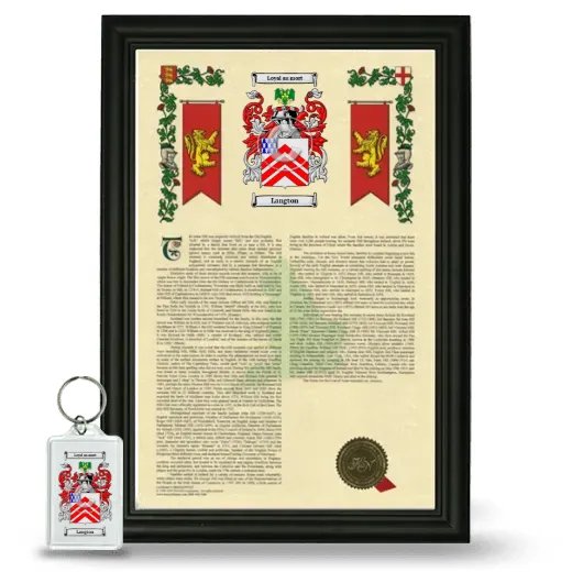Langton Framed Armorial History and Keychain - Black