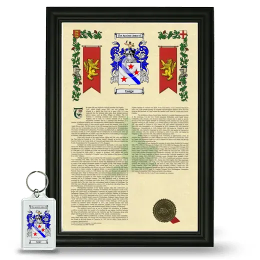 Large Framed Armorial History and Keychain - Black