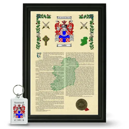 Larkin Framed Armorial History and Keychain - Black
