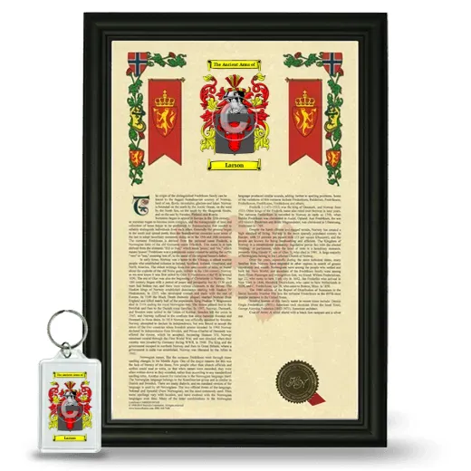 Larson Framed Armorial History and Keychain - Black