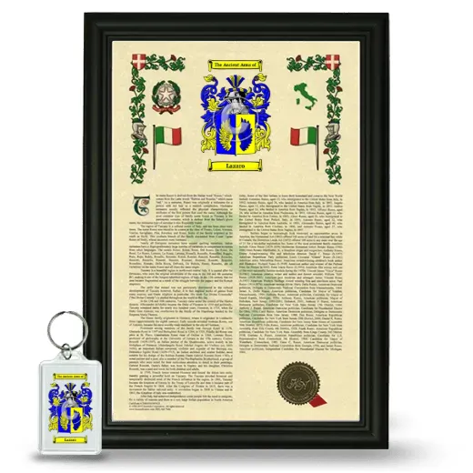 Lazaro Framed Armorial History and Keychain - Black