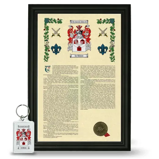 Le blount Framed Armorial History and Keychain - Black