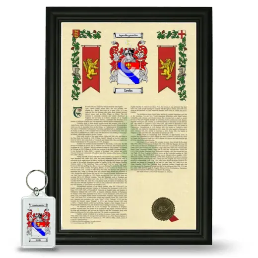 Leeks Framed Armorial History and Keychain - Black