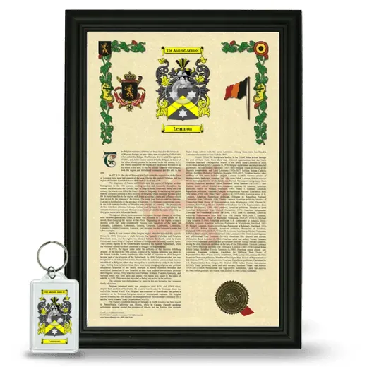 Lemmon Framed Armorial History and Keychain - Black