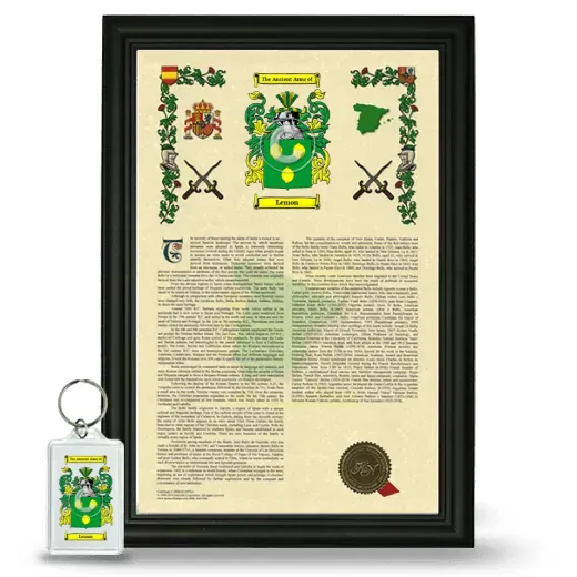 Lemon Framed Armorial History and Keychain - Black