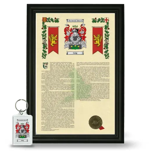 Leng Framed Armorial History and Keychain - Black