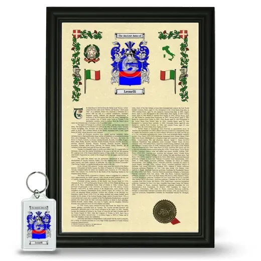Leonelli Framed Armorial History and Keychain - Black