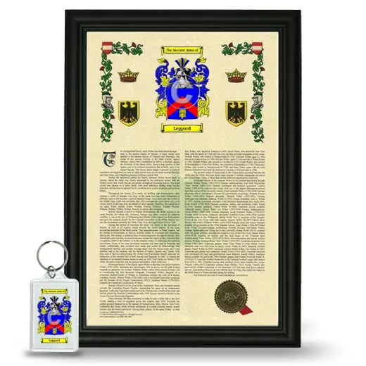 Leppard Framed Armorial History and Keychain - Black