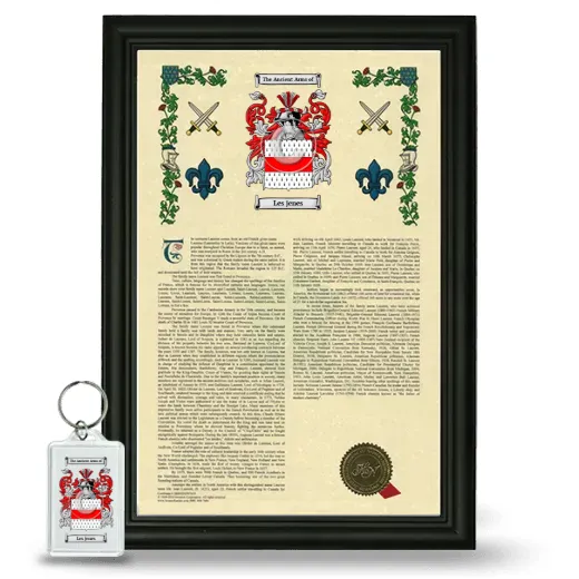 Les jenes Framed Armorial History and Keychain - Black