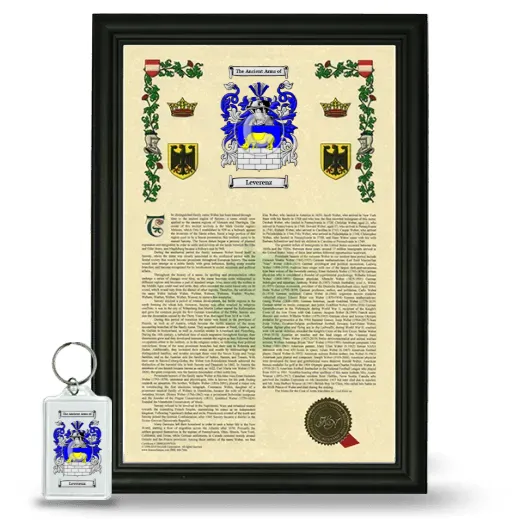 Leverenz Framed Armorial History and Keychain - Black