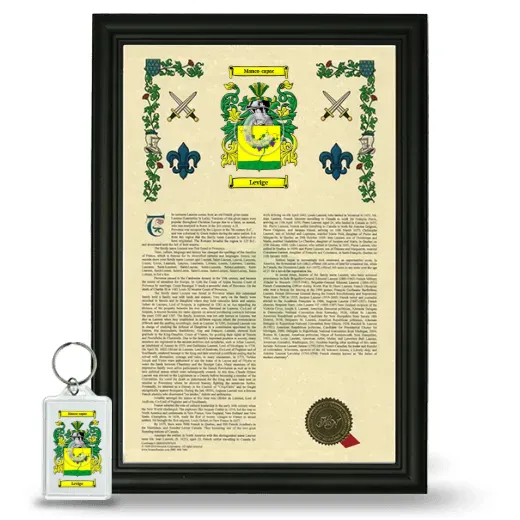 Levige Framed Armorial History and Keychain - Black
