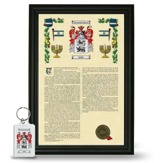 Levin Framed Armorial History and Keychain - Black