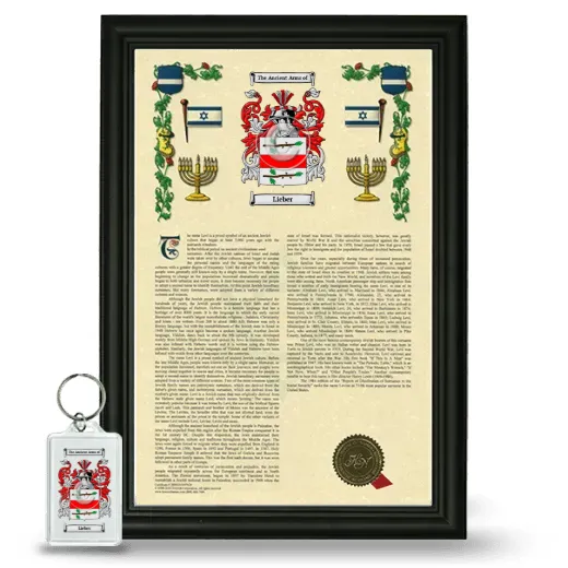 Lieber Framed Armorial History and Keychain - Black