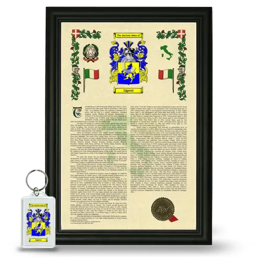 Ligreci Framed Armorial History and Keychain - Black