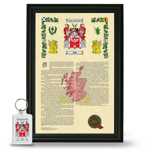 Lind Framed Armorial History and Keychain - Black