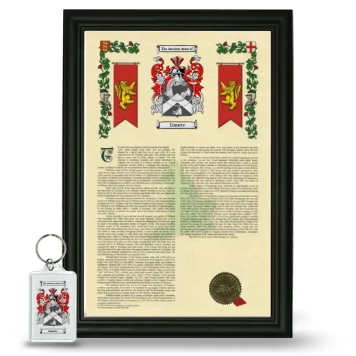 Linnete Framed Armorial History and Keychain - Black