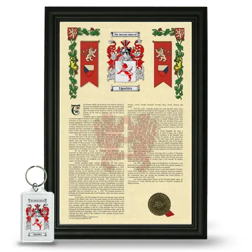 Lipschitz Framed Armorial History and Keychain - Black