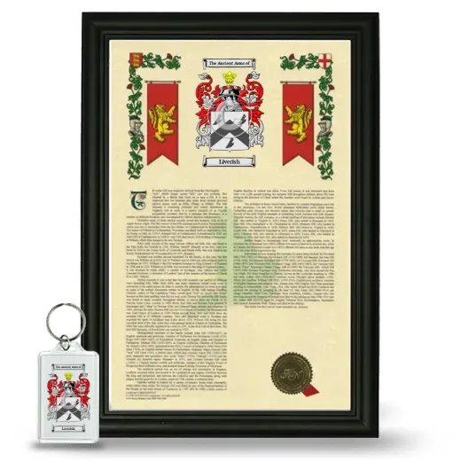 Liverish Framed Armorial History and Keychain - Black