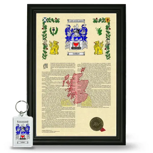 Lockart Framed Armorial History and Keychain - Black