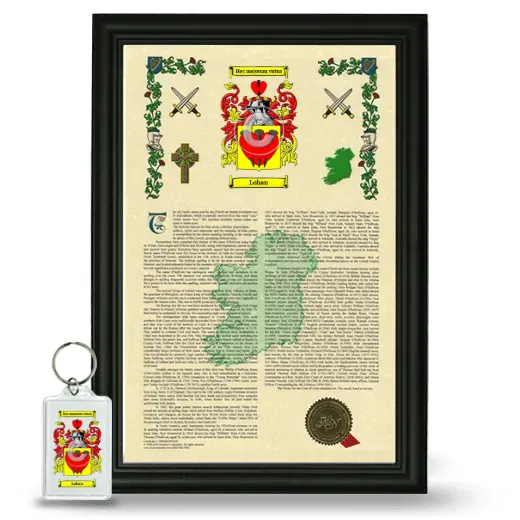 Lohan Framed Armorial History and Keychain - Black