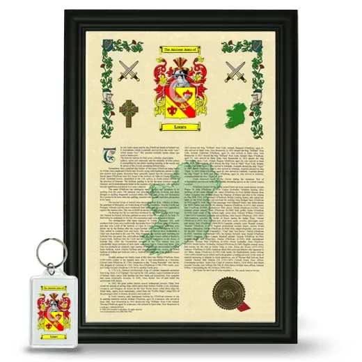 Lones Framed Armorial History and Keychain - Black
