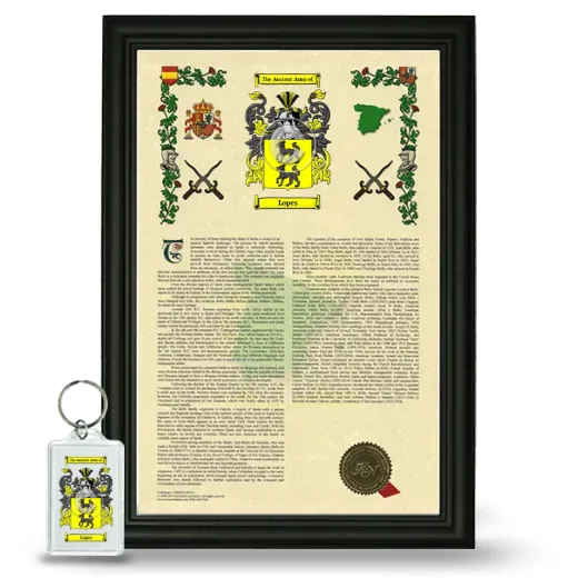 Lopes Framed Armorial History and Keychain - Black