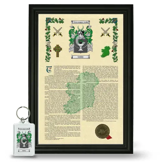 Lowry Framed Armorial History and Keychain - Black