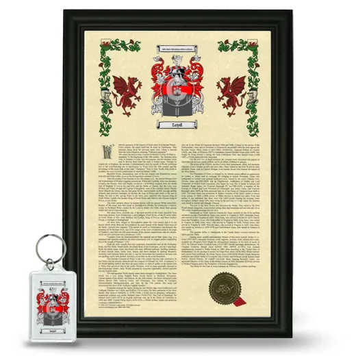 Loyd Framed Armorial History and Keychain - Black